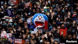 香港民众举行元旦大游行。（2020年1月1日）