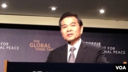 前台灣經濟部長陳瑞隆（美國之音 鍾辰芳拍攝）