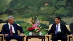 4月9日美国国防部长哈格尔在北京与中国国家主席习近平举行会晤(美国国防部)