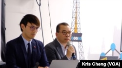 傳協董事之一、前香港有線電視財經台台長顏寶剛 (右) (美國之音鄭樂捷)