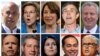 The line up of U.S. Democratic presidential candidates who will participate in the party's first of two nights of debate in Miami on June 26, 2019, in a combination file photos.