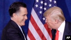 2012年2月2日，川普在記者會上宣布支持共和黨總統候選人羅姆尼