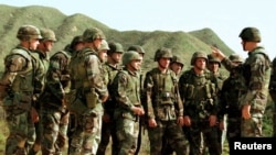 駐日本沖繩美軍基地的美國海軍陸戰隊軍人。 （路透社照）