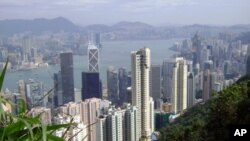 俯瞰香港維多利亞港灣