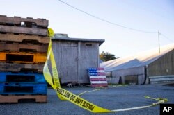 加利福尼州半月灣槍擊現場附近的警戒線。(2023年1月24日)