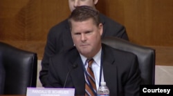 USCC委員，美國前國防部印太事務助理部長薛瑞福（Randall Schriver）2023年1月26日在聽證會上發言（USCC 視頻截圖）