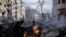 俄国轰炸后的乌克兰街头