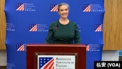 2022年11月29日，美國在台協會(AIT)處長孫曉雅（Sandra Oudkirk）舉辦就任迄今第二場記者會（美國之音特約記者楊安攝影）。