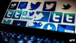 北京一台電腦屏幕上顯示的推特圖標 （2018年3月23日）
