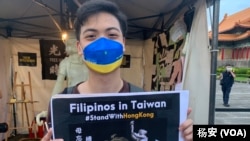 目前就讀台北政治大學的菲律賓籍學生盧培德（Gino Lopez）（美國之音特約記者楊安拍攝）。