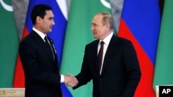 俄罗斯总统普京在莫斯科会见土库曼斯坦总统（2022年6月10日）