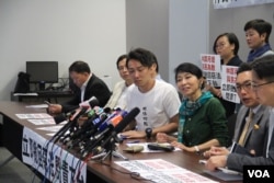 2019年6月10日民陣記者會要求撤回《逃犯條例》修法以及林鄭月娥下台。 （美國之音記者申華 拍攝