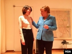 德國總理默克爾在北京會見人權律師王全璋的妻子李文足等709維權人士。（李文足臉書圖片）