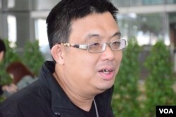 香港民主黨立法會議員涂謹申。（美國之音湯惠芸攝）