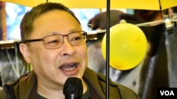 和平佔中發起人戴耀廷。（美國之音湯惠芸拍攝）