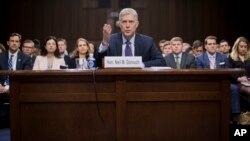 2017年3月21日，川普總統提名的最高法院大法官人選戈薩奇參加參議院司法委員會的提名聽證會