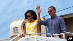 美國總統奧巴馬開始休假