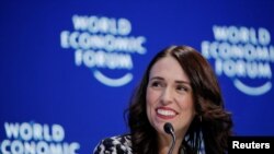 新西蘭總理阿德恩在達沃斯。（ 2019年1月22日路透社）