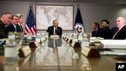 Барак Обама проводит совещание Совета национальной безопасности в Государственном Департаменте. Вашингтон, 25 февраля 2016.