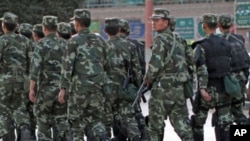 資料照片：中國武警在新疆喀什