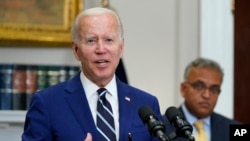 美國總統拜登在白宮發表講話（2022年 6月21日）