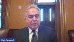 美國白宮國家安全委員會印太政策協調員坎貝爾（Kurt Campbell）星期四（6月16日）在華盛頓智庫“新美國安全中心”（年度安全會議上發言。(照片來源:視頻截圖)