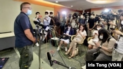 陳朗昇對當局限制傳媒採訪的安排感到失望。(美國之音 湯惠芸)