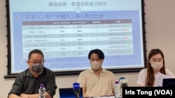香港民意研究所6月21日公佈民調顯示，香港人身分認同評分創5年新低。(美國之音湯惠芸)