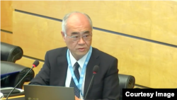聯合國人權事務委員會副主席古谷修一 (聯合國網上直播截圖）