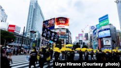 在日本东京涉谷举行的612三周年游行抗议活动。（图片来源：平野雨龙脸书网站）