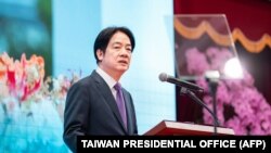 台灣總統賴清德在台北總統府發表新年演說。 （2025年1月1日）