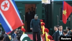 金正恩2019年2月26日抵達越南。（路透社）