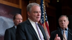 资料照片：民主党联邦参议员凯恩 (Sen. Tim Kaine, D-VA)。