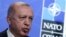 FILE PHOTO: Turkey's President Tayyip Erdogan holds a news conference during the NATO summit at the Alliance's headquarters in Brussels, Belgium
