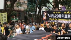 香港支聯會發起六四 29 週年民主大遊行 （視頻截圖）