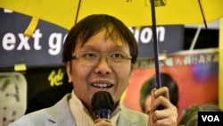 新同盟荃灣區議員譚凱邦。（美國之音湯惠芸拍攝）