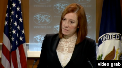 美國國務院發言人莎琪。（視頻截圖）