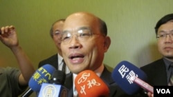 民进党主席苏贞昌(美国之音容易拍摄)