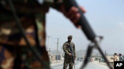 阿富汗政府军士兵（2019年4月28号摄）