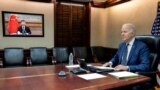 U.S. President Joe Biden speaks by video with Chinese President Xi Jinping from the Situation Room of the White House in Washington