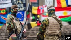 比利時士兵在布魯塞爾戒備