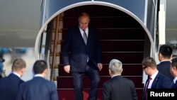 俄羅斯總統普京（Vladimir Putin）2023年10月17日抵達北京訪問。（路透社）