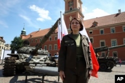 资料照：乌克兰国防部副部长汉娜·马里亚尔（Hanna Maliar）在访问华沙。（2022年6月27日）