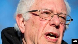 美国民主党总统参选人桑德斯。