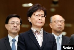 香港特首林鄭月娥在記者會上 (2019年8月5日)