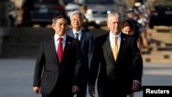 美國與南韓防長2018年10月31日在五角大樓會晤（路透社）