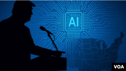 特朗普总统谈人工智能示意图。 