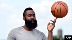 NBA休士頓火箭隊球星夏登（James Harden）資料照。