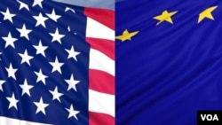 美國國旗和歐盟旗幟
