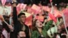 台灣總統蔡英文的支持者慶祝蔡英文勝選連任。（2020年1月11日）